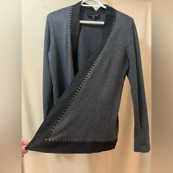 🔵Laura Petites women’s open front cardigan with metal accents size large - Picture 6 of 10